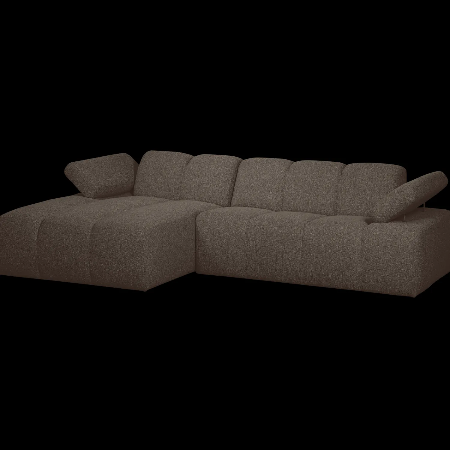 Elementenbanken-WOOOD Mojo Bouclé Chaise Longue Bank Brown Melange