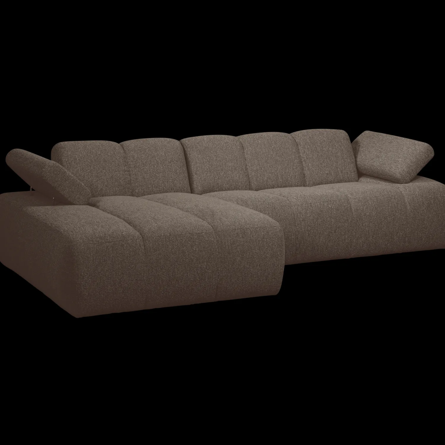 Elementenbanken-WOOOD Mojo Bouclé Chaise Longue Bank Brown Melange