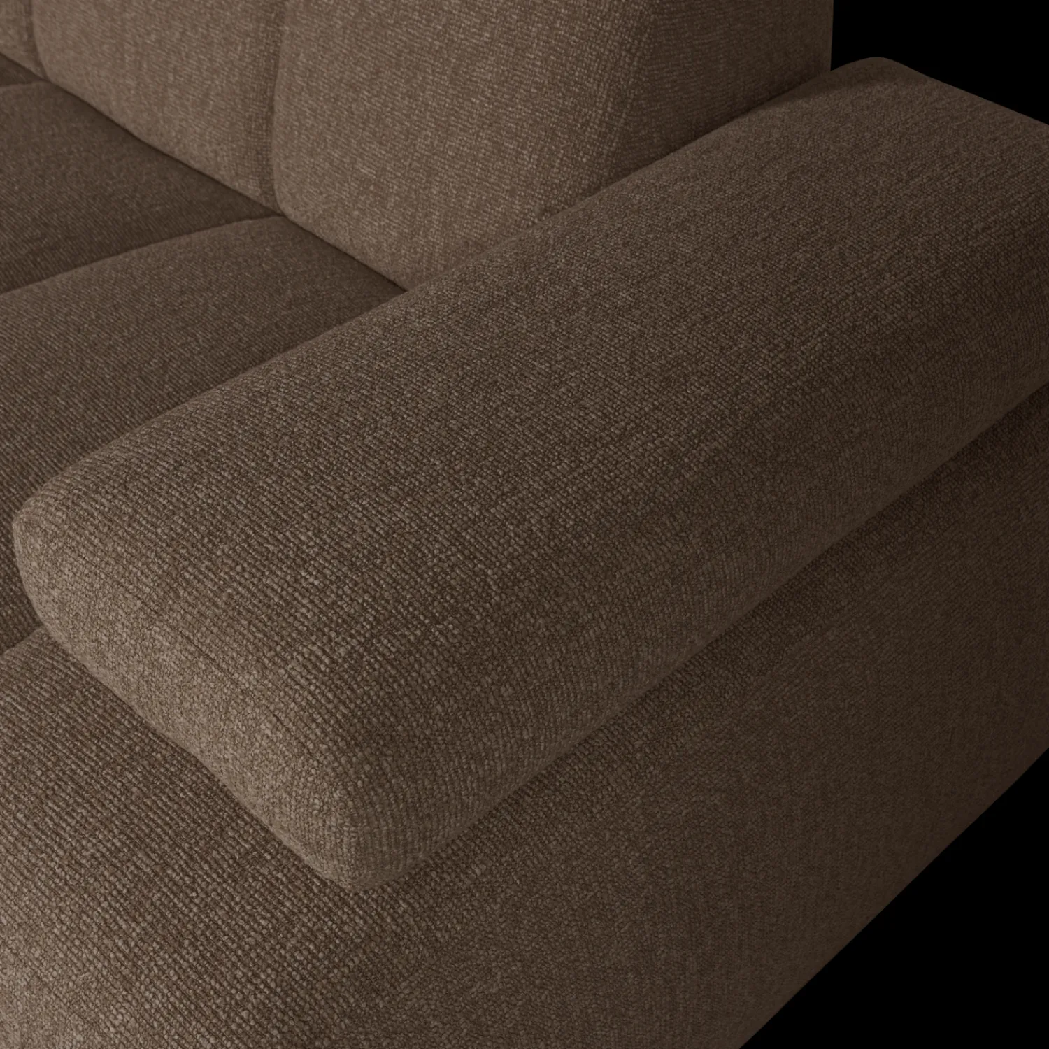 Elementenbanken-WOOOD Mojo Bouclé Chaise Longue Bank Brown Melange