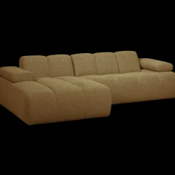 Elementenbanken-WOOOD Mojo Bouclé Chaise Longue Bank Yellow, Brown Melange