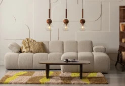 Elementenbanken-WOOOD Mojo Bouclé Chaise Longue Bank Beige Melange