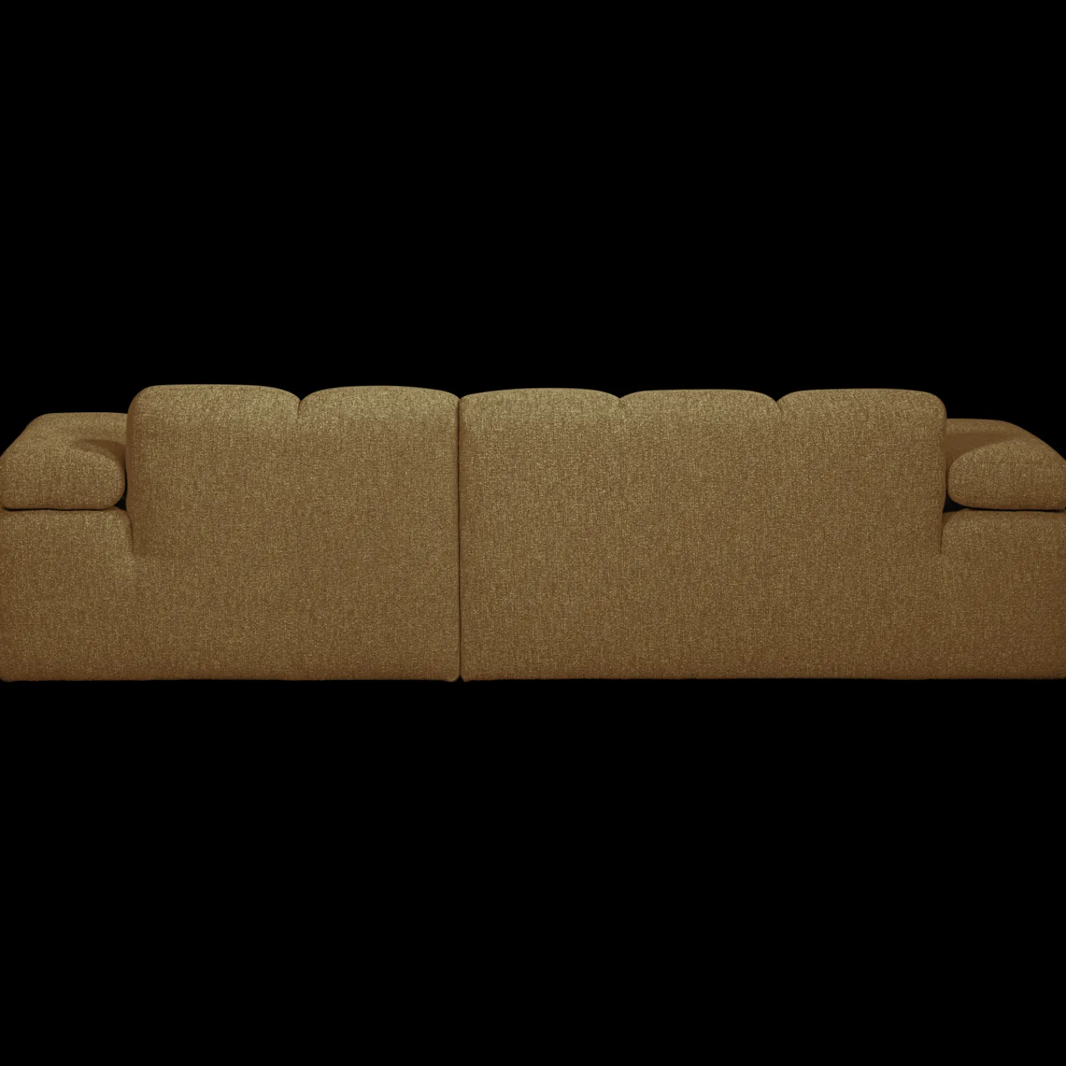 Elementenbanken-WOOOD Mojo Bouclé Chaise Longue Bank Yellow, Brown Melange