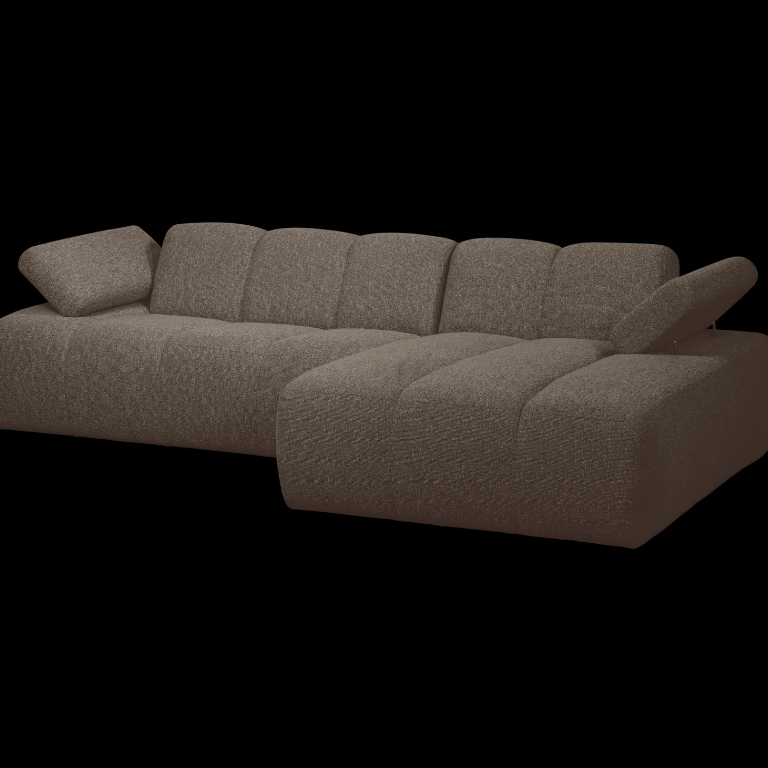Elementenbanken-WOOOD Mojo Bouclé Chaise Longue Bank Brown Melange