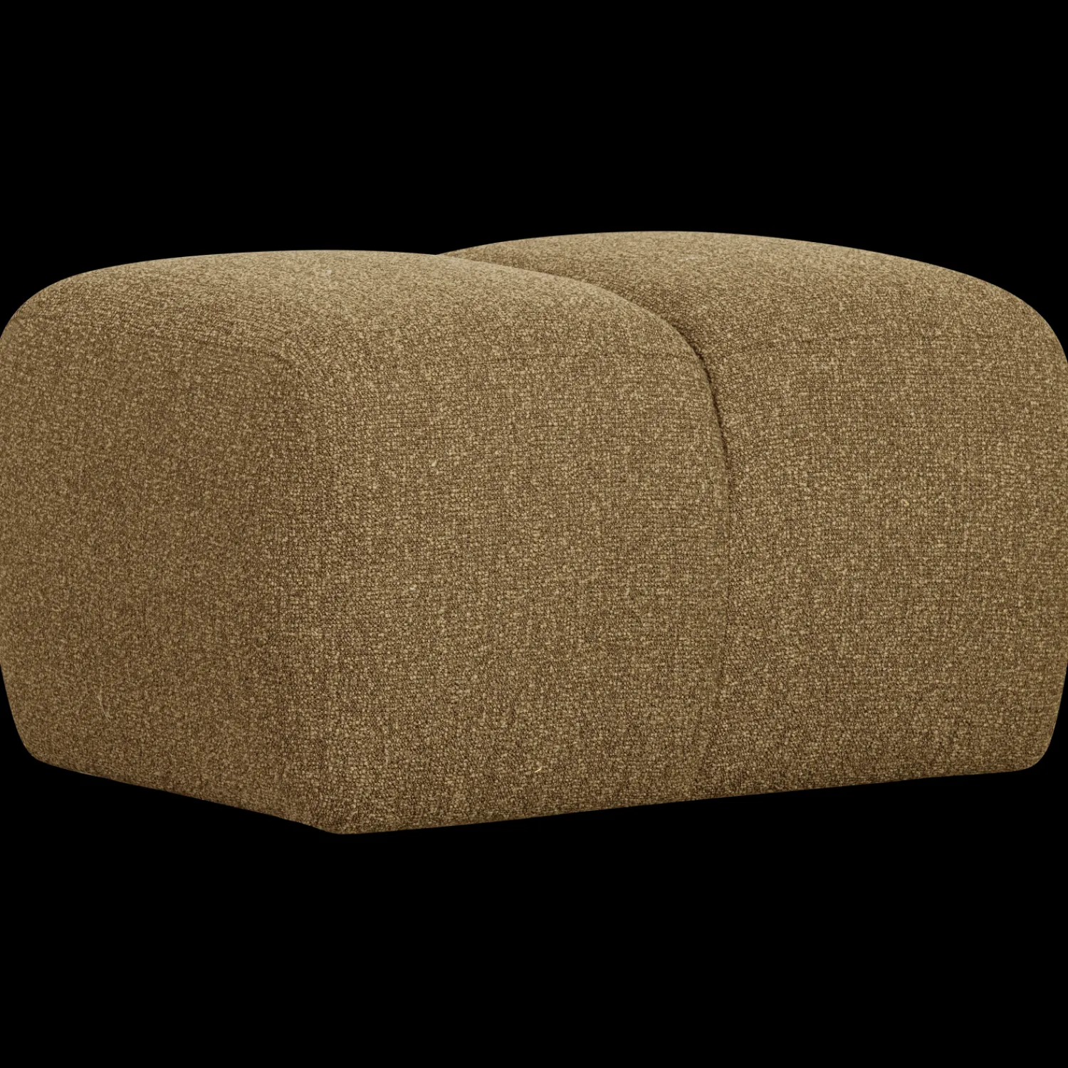 Hockers|Poefs-WOOOD Mojo Bouclé Poef Yellow, Brown Melange