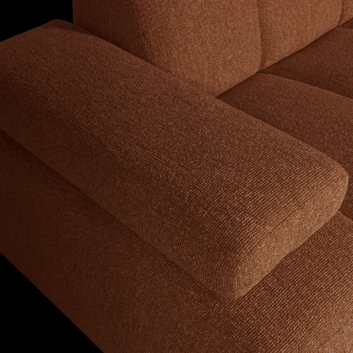 Zitbanken-WOOOD Mojo Bouclé Zitbank Rust Brown Melange