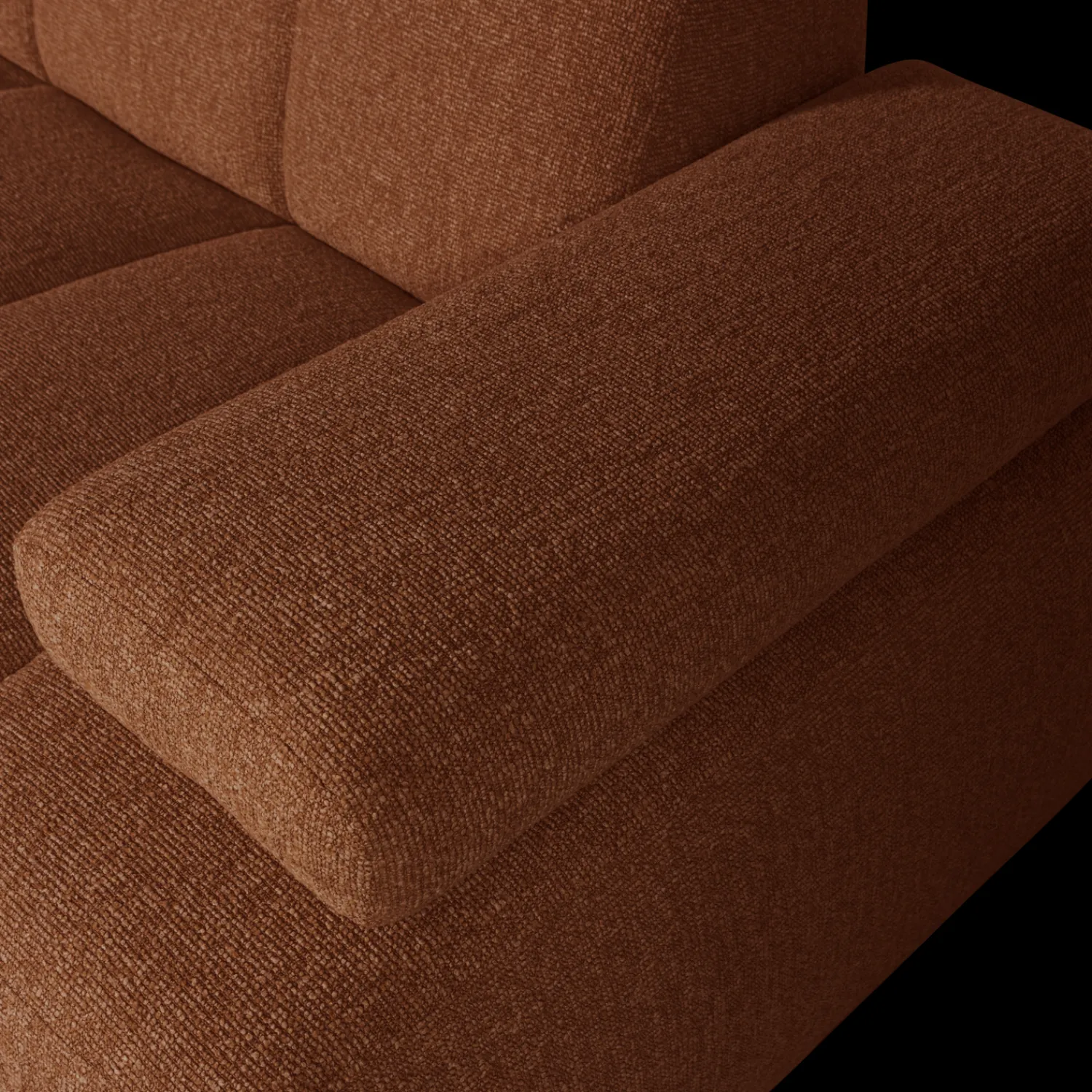 Zitbanken-WOOOD Mojo Bouclé Zitbank Rust Brown Melange