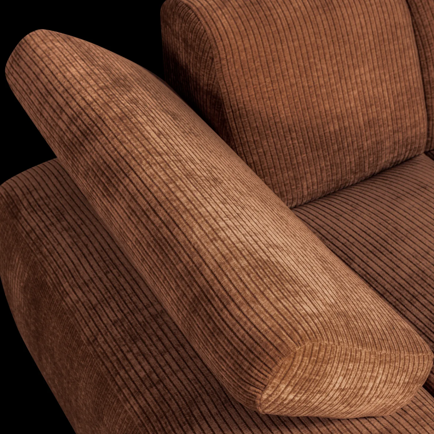Elementenbanken-WOOOD Mojo Rib Chaise Longue Rust Brown