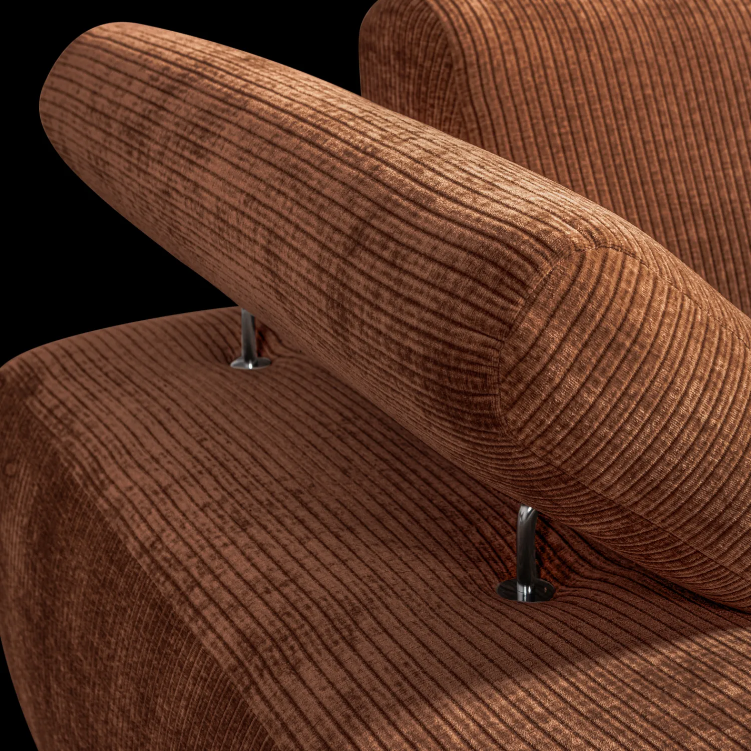 Elementenbanken-WOOOD Mojo Rib Chaise Longue Rust Brown