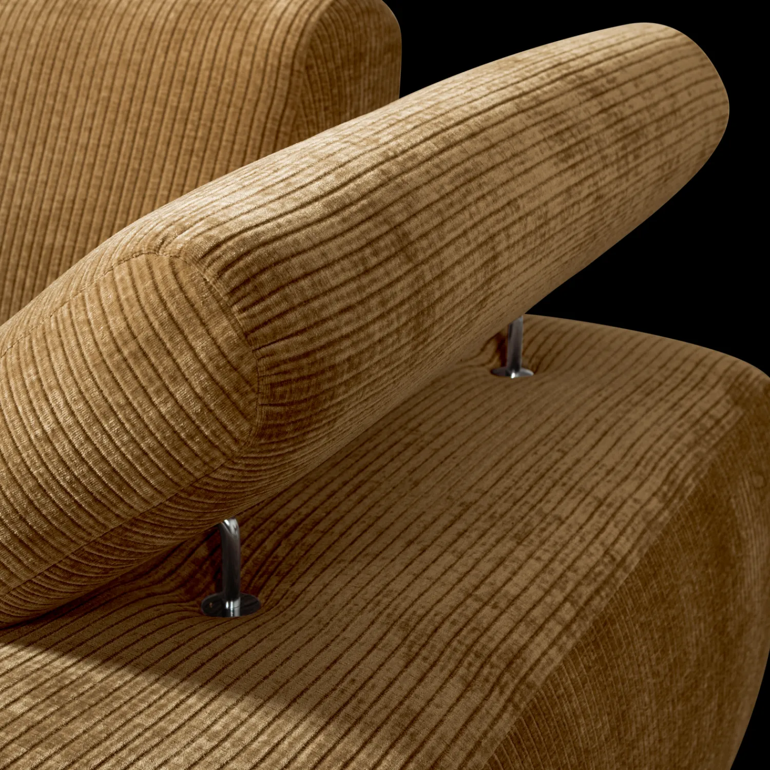 Elementenbanken-WOOOD Mojo Rib Chaise Longue Honey Yellow