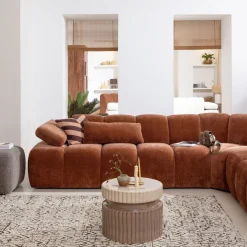 Elementenbanken-WOOOD Mojo Rib Hoek Elementenbank Rust Brown