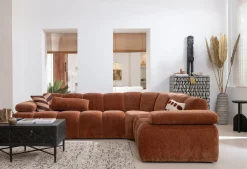 Elementenbanken-WOOOD Mojo Rib Hoek Elementenbank Rust Brown