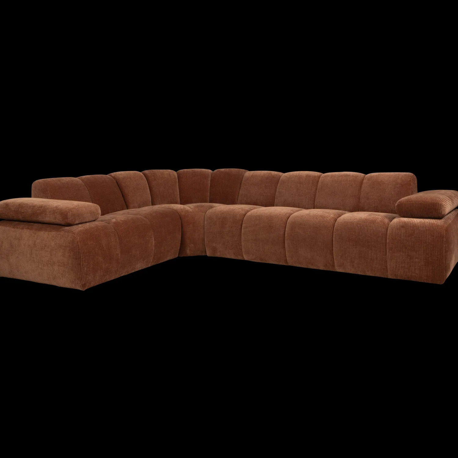 Hoekbanken-WOOOD Mojo Rib Hoekbank Rust Brown
