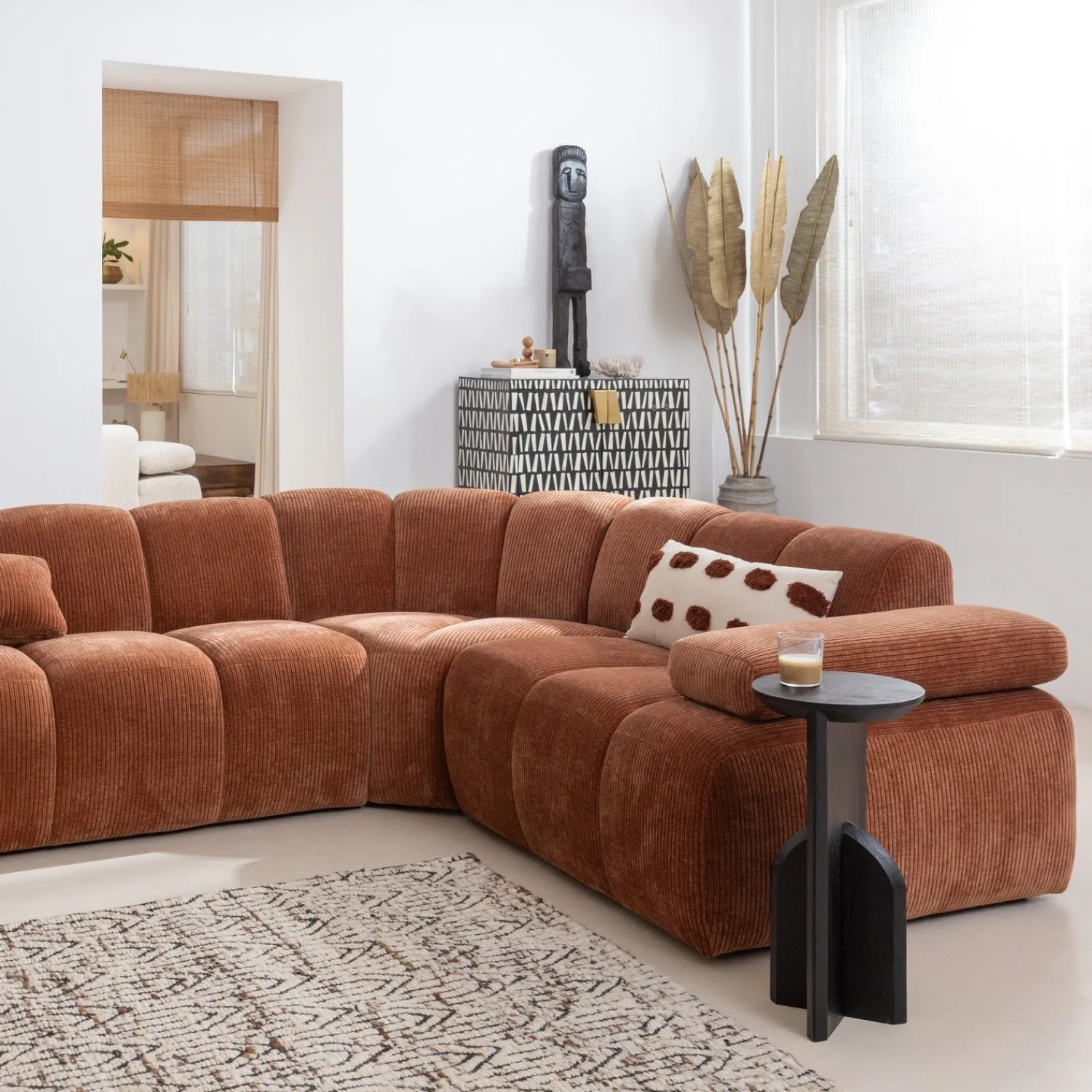 Zitbanken-WOOOD Mojo Rib 2-Zitsbank Rust Brown