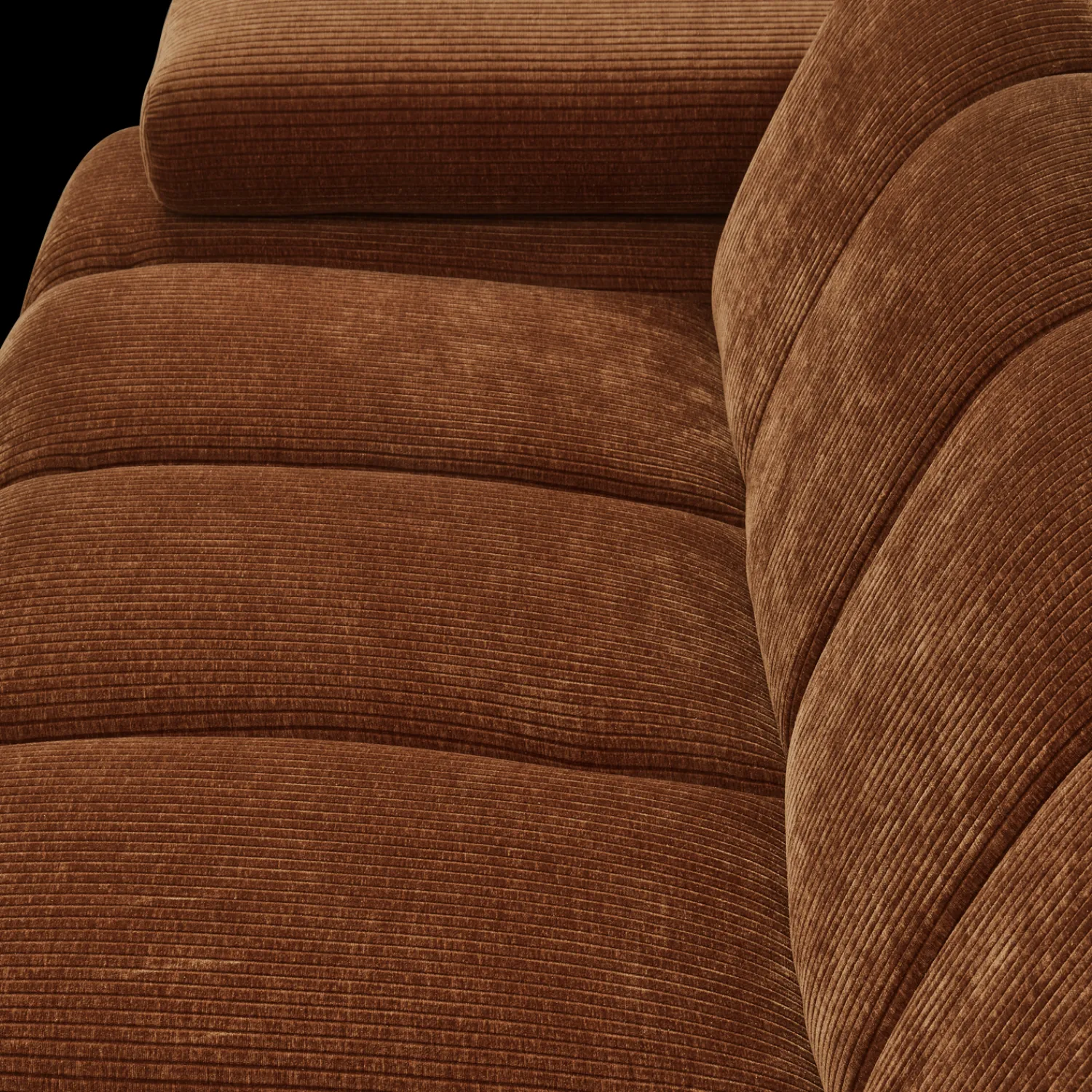 Zitbanken-WOOOD Mojo Rib 2-Zitsbank Rust Brown