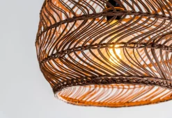 Hanglampen|Hanglampen-Lucide Moloko Hanglamp Okergeel, Bruin