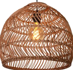 Hanglampen|Hanglampen-Lucide Moloko Hanglamp Okergeel, Bruin