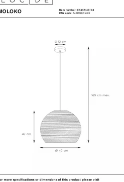 Hanglampen|Hanglampen-Lucide Moloko Hanglamp Okergeel, Bruin