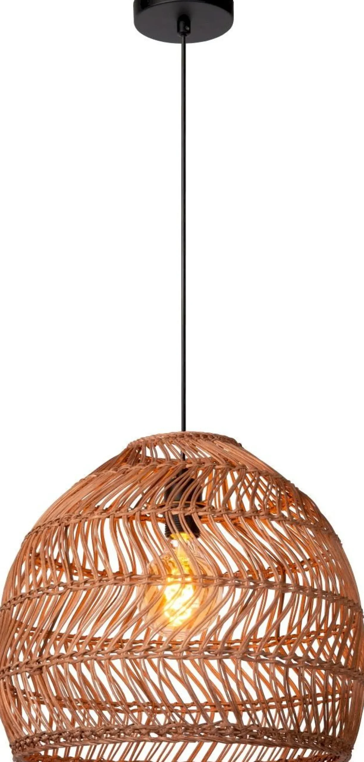 Hanglampen|Hanglampen-Lucide Moloko Hanglamp Okergeel, Bruin