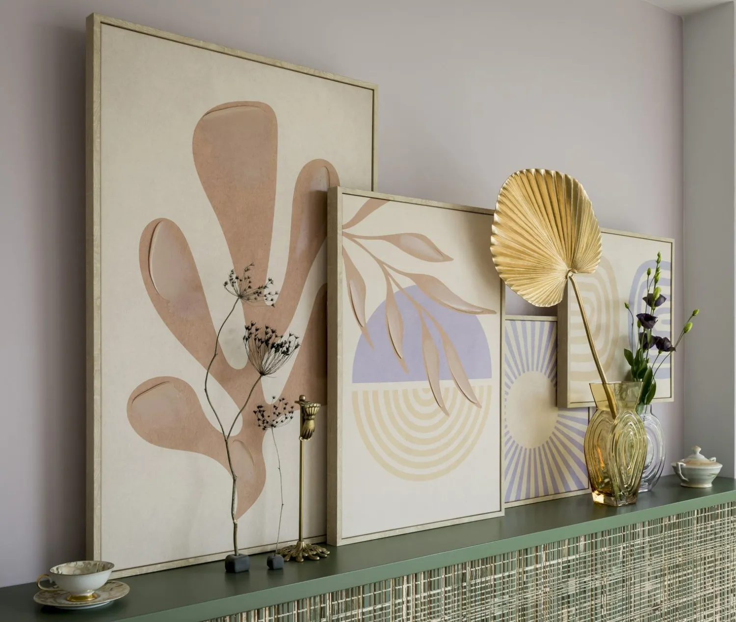Wanddecoraties-COCO maison Moos Set 4 Wanddecoratie Multi