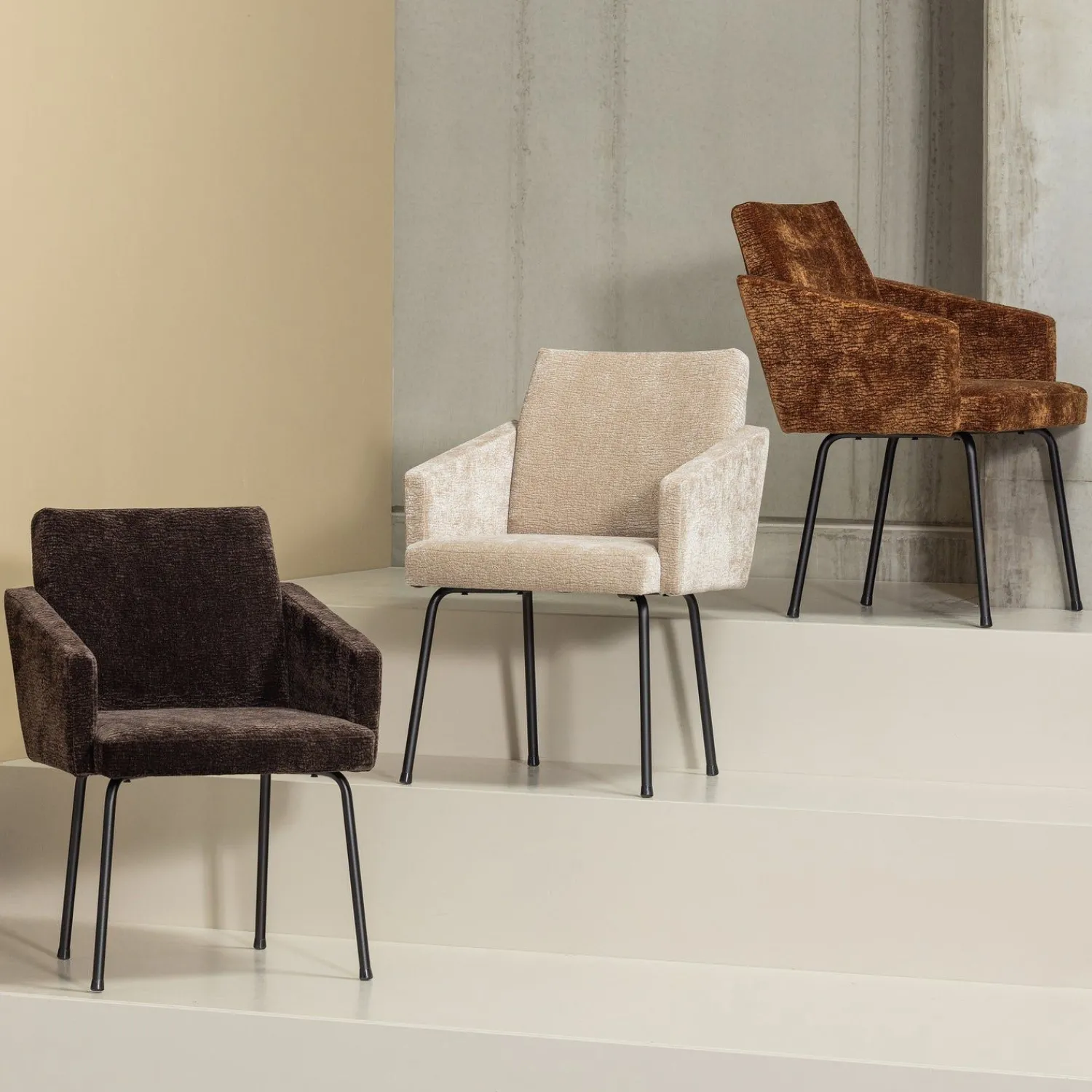 Eetkamerstoelen Met Armleuning-WOOOD Mount Eetkamerstoel Mid Brown