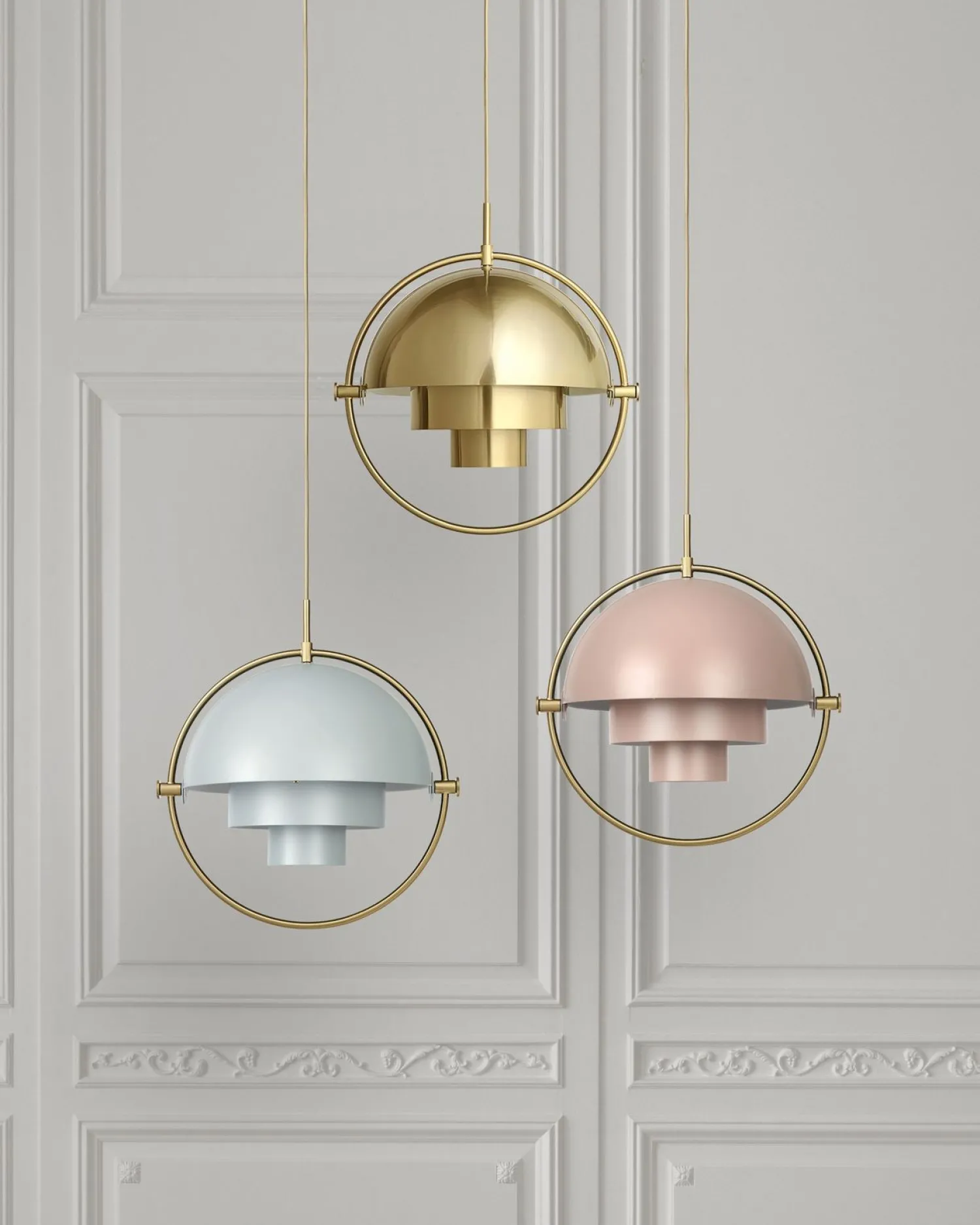 Design Hanglampen|Design Hanglampen-GUBI Multi-Lite Hanglamp Shiny Brass