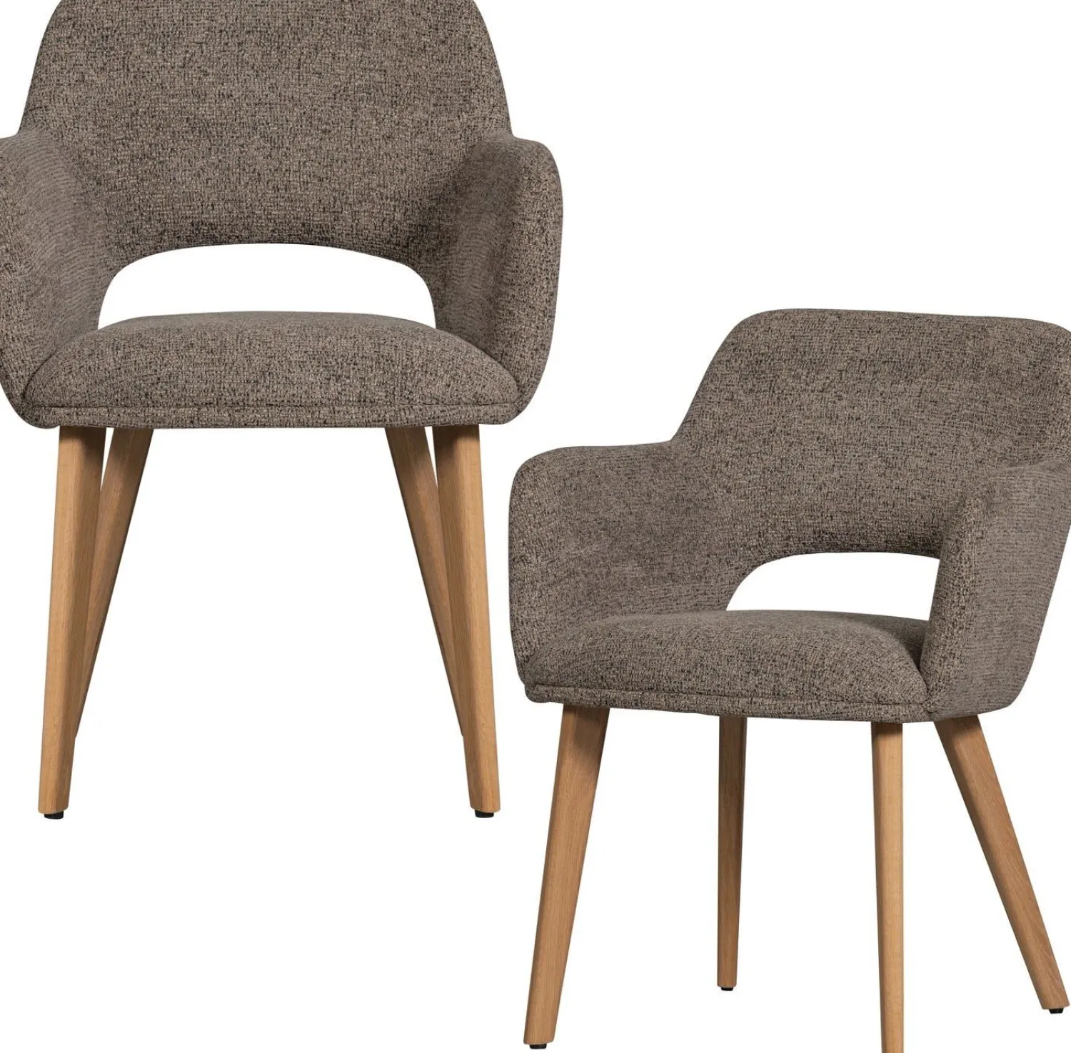 Eetkamerstoelen Met Armleuning-WOOOD Murat Eetkamerstoel Taupe