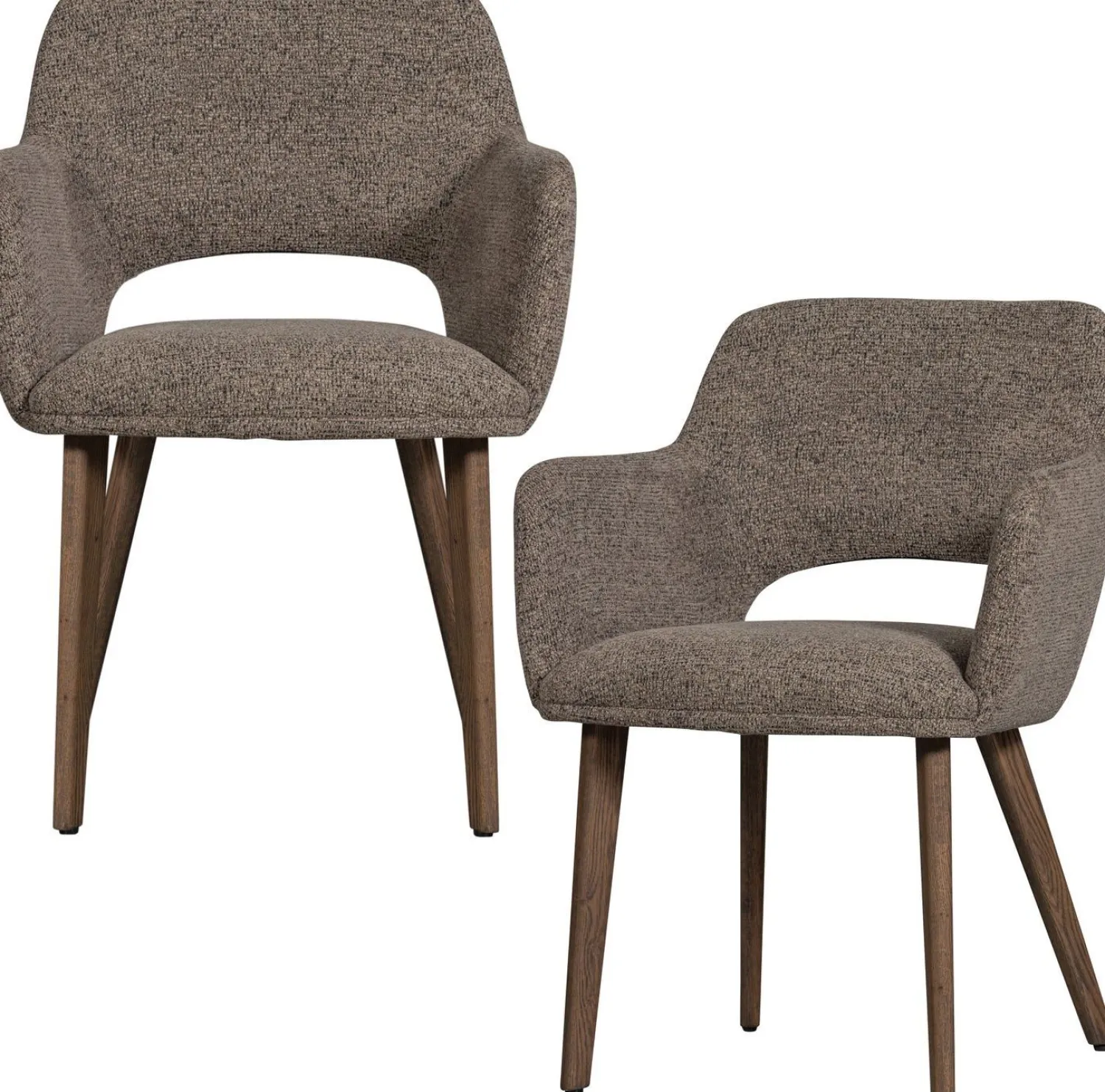 Eetkamerstoelen Met Armleuning-WOOOD Murat Eetkamerstoel Taupe
