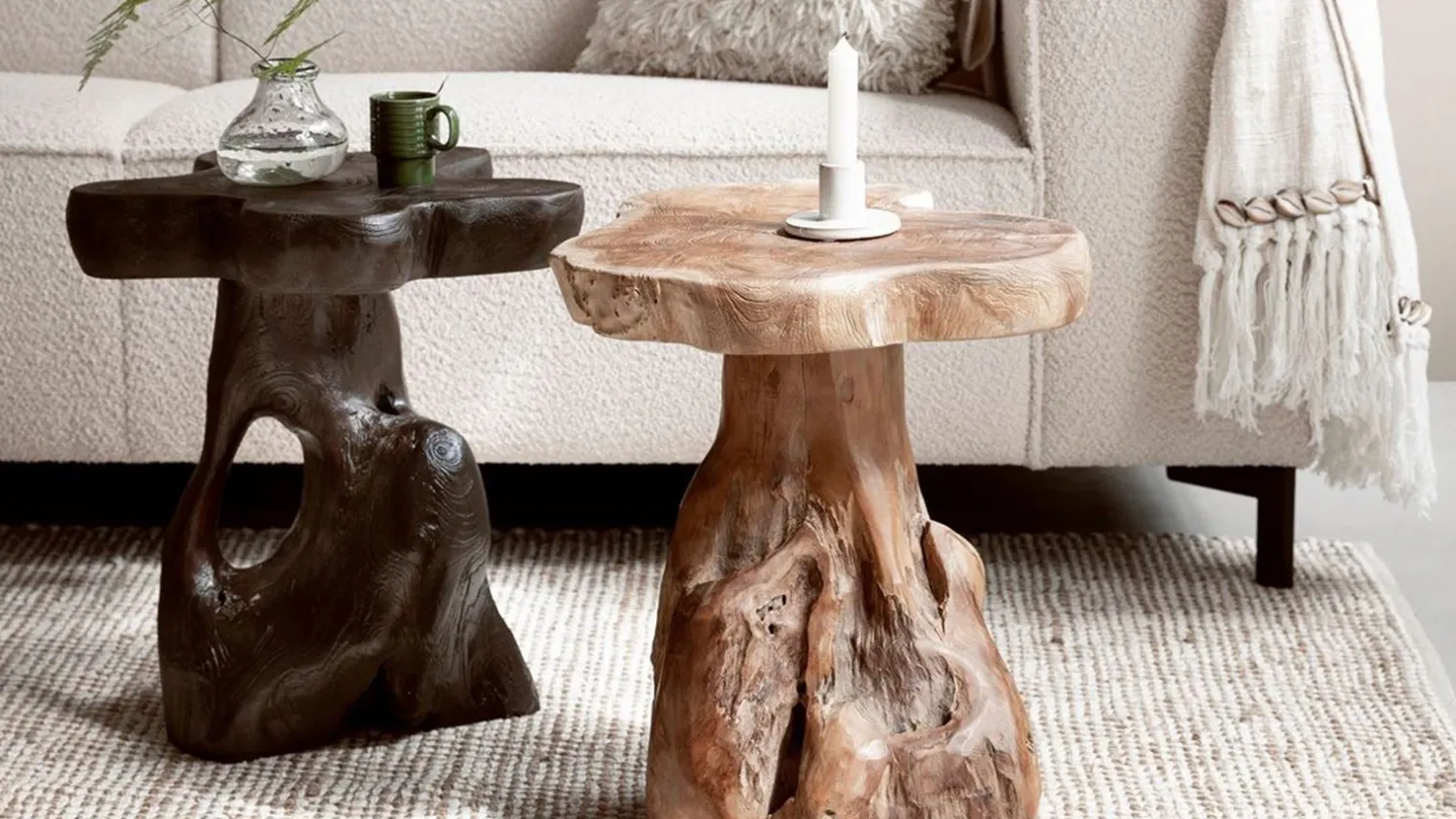 Houten Bijzettafels-MUST Living Mushroom Bijzettafel Natural