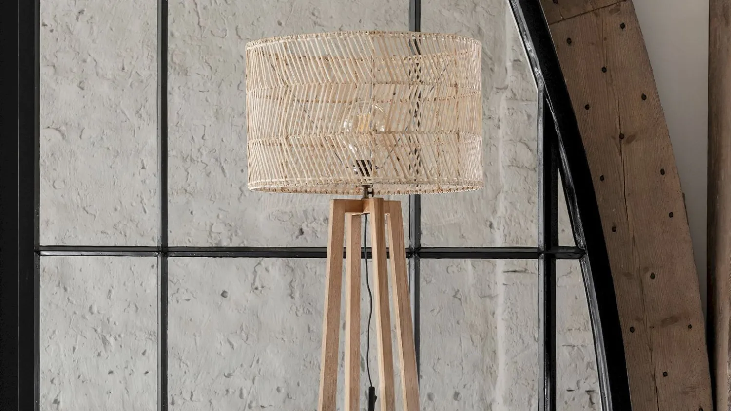 Houten Vloerlampen|Vloerlampen-MUST Living Es Canar Vloerlamp Naturel