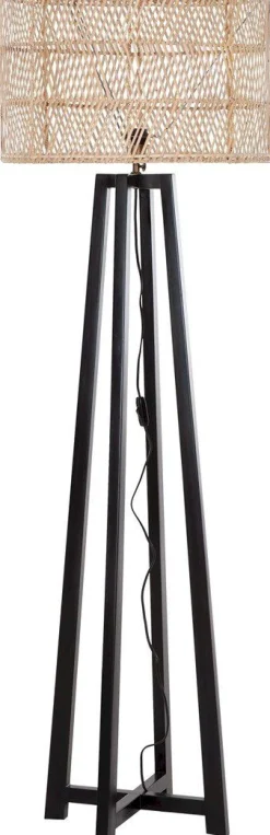 Houten Vloerlampen|Vloerlampen-MUST Living Es Canar Vloerlamp Zwart