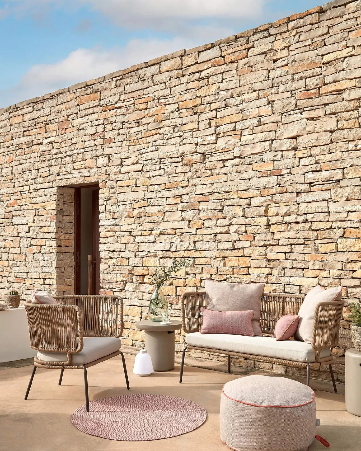 Tuinbanken-Kave Home Nadin Tuinbank Beige, Naturel
