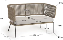 Tuinbanken-Kave Home Nadin Tuinbank Beige, Naturel