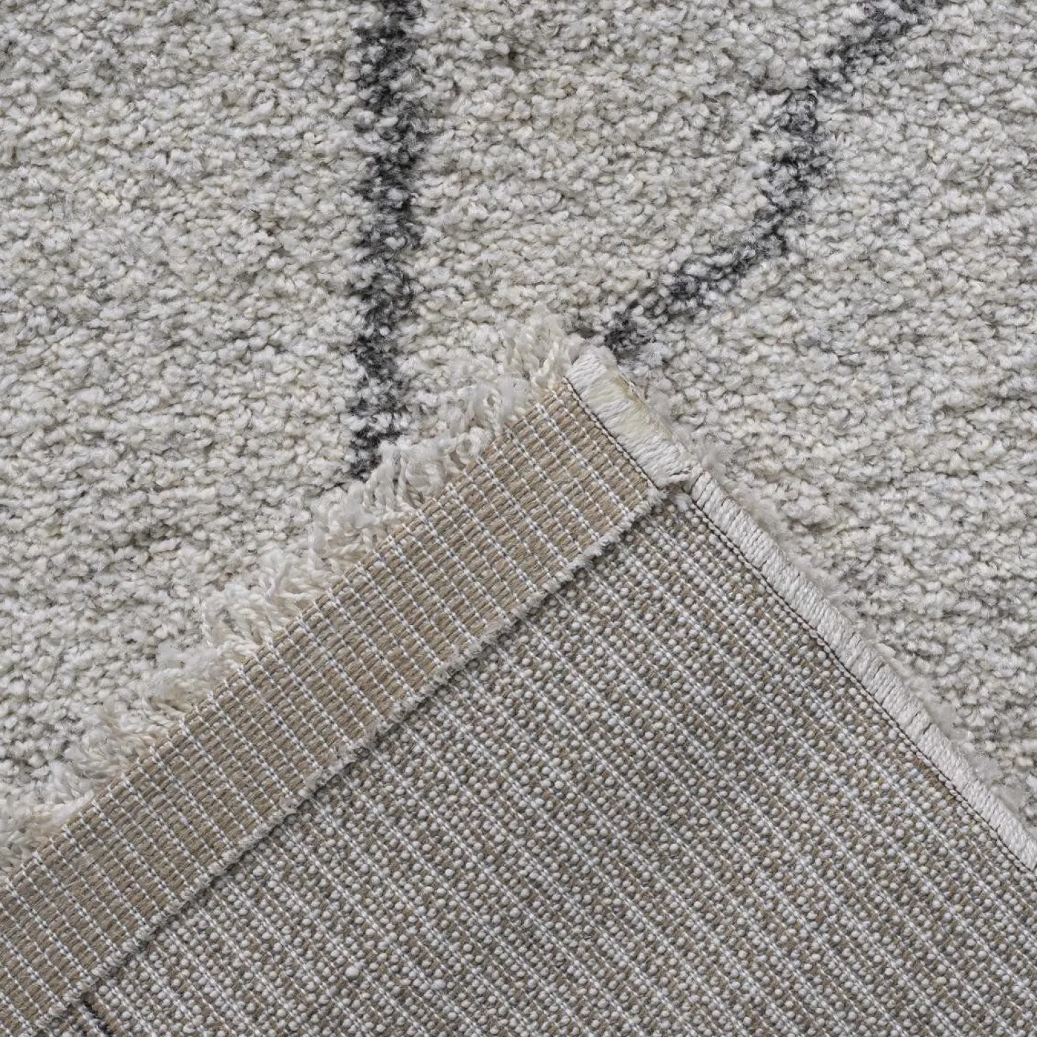 Vloerkleden|Rechthoekige Vloerkleden-Trendhopper Nathan Vloerkleed Creme, Grijs