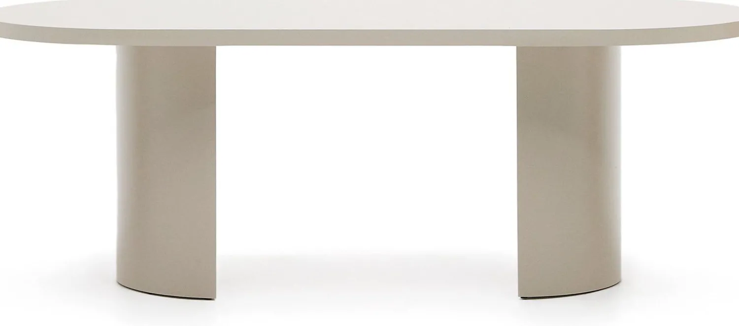 Houten Eettafels|Ovale Eettafels-Kave Home Nealy Eettafel Ecru