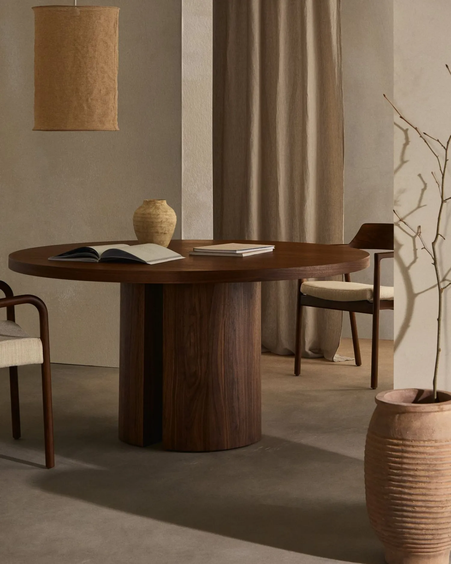 Ronde Eettafels-Kave Home Nealy Rond Eettafel Bruin