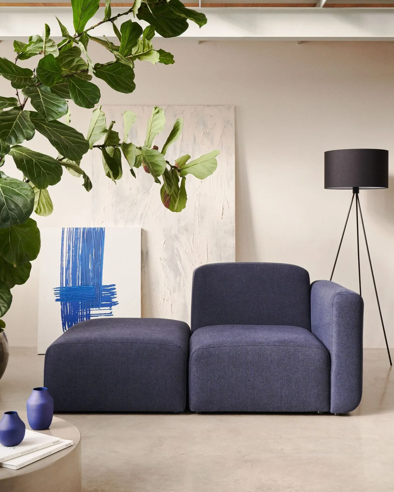 Hockers|Poefs-Kave Home Neom Groot Hocker Blauw