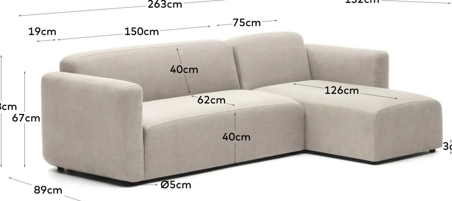 Hoekbanken-Kave Home Neom Hoekbank Beige