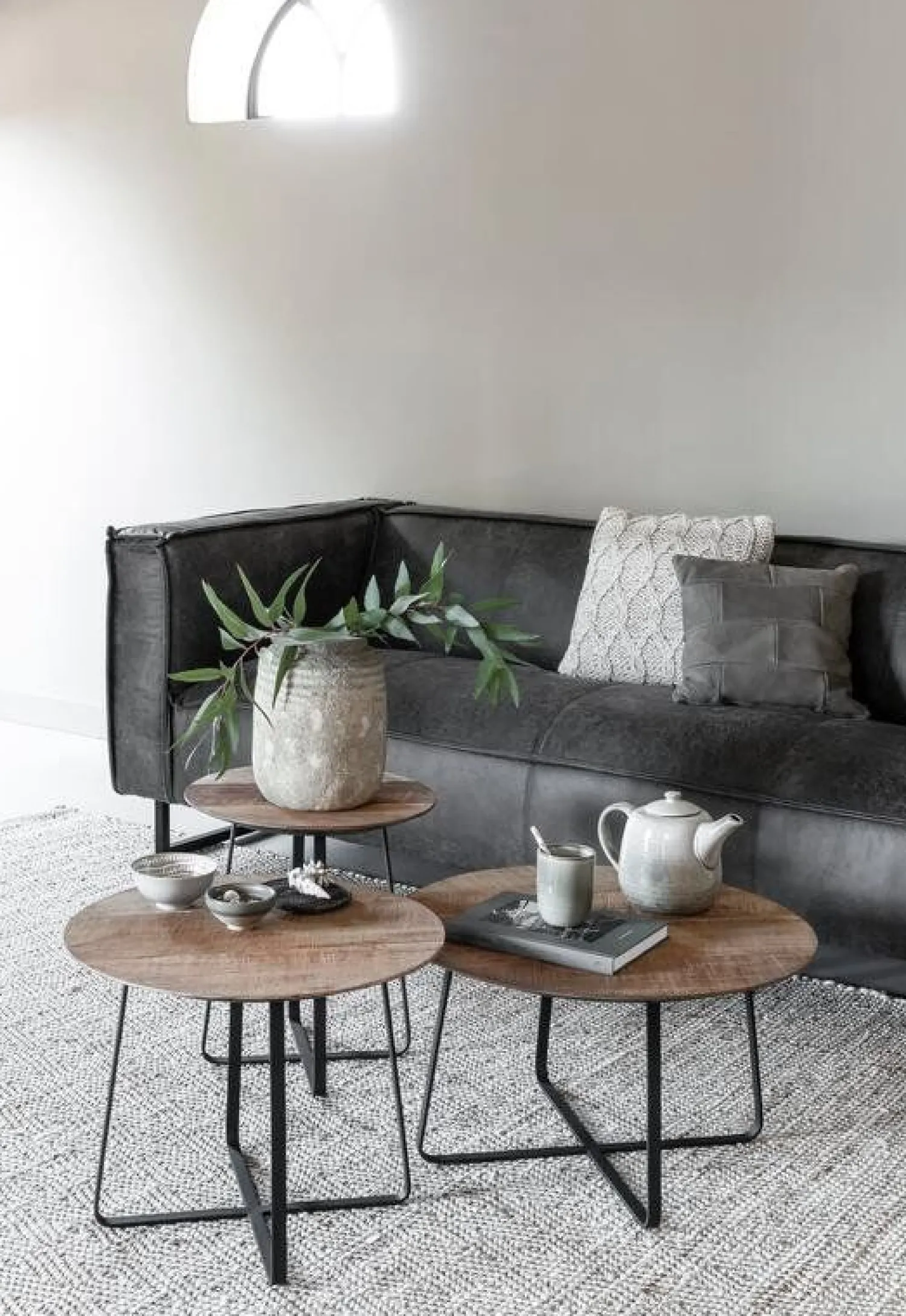 Houten Salontafels|Ronde Salontafels-DTP Home Neptunes L Salontafel Naturel