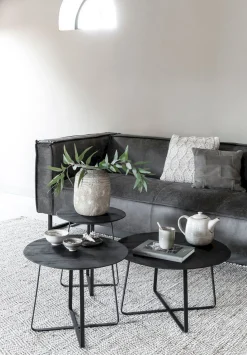 Houten Salontafels|Ronde Salontafels-DTP Home Neptunes M Salontafel Zwart