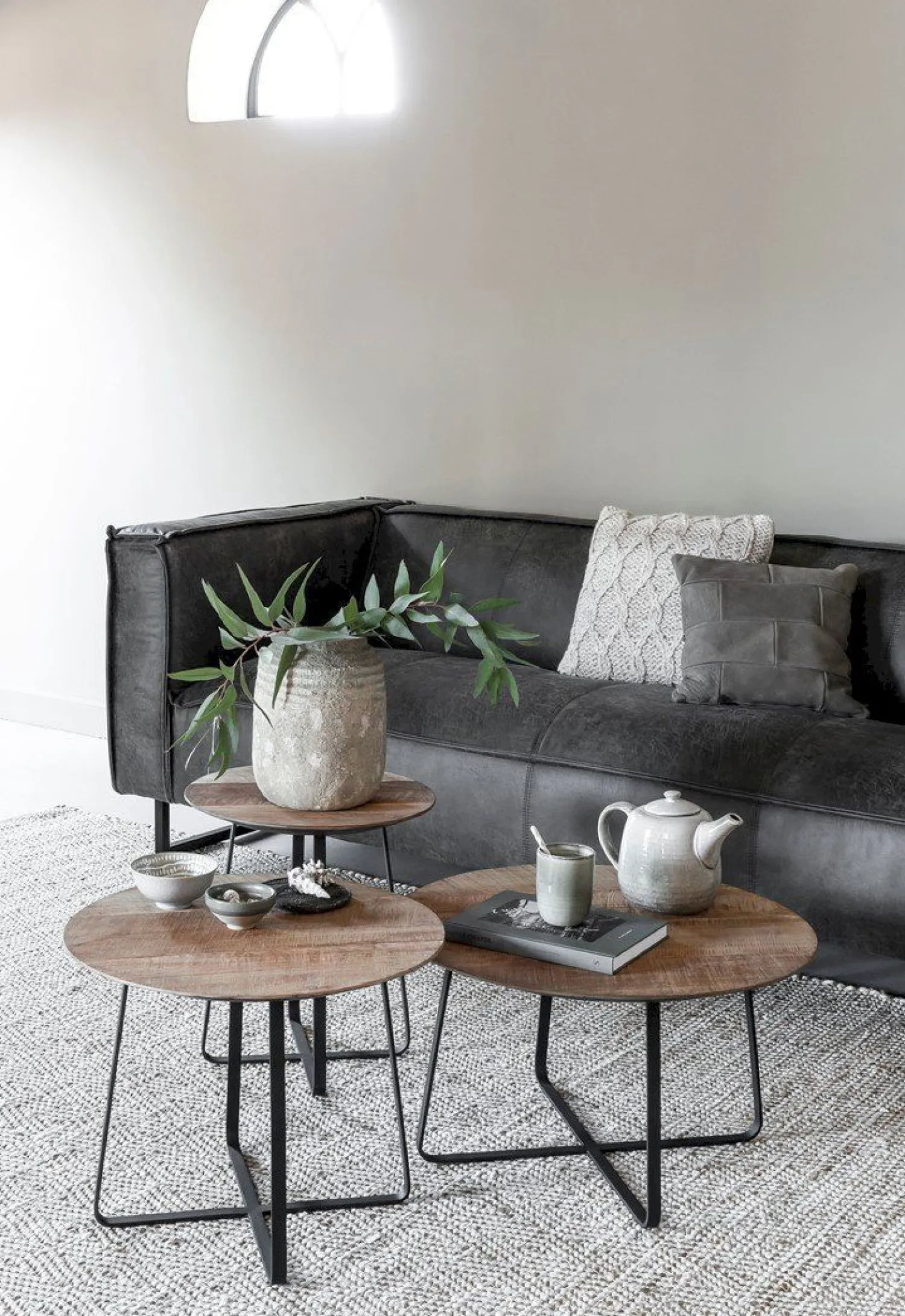 Houten Salontafels|Ronde Salontafels-DTP Home Neptunes M Salontafel Naturel