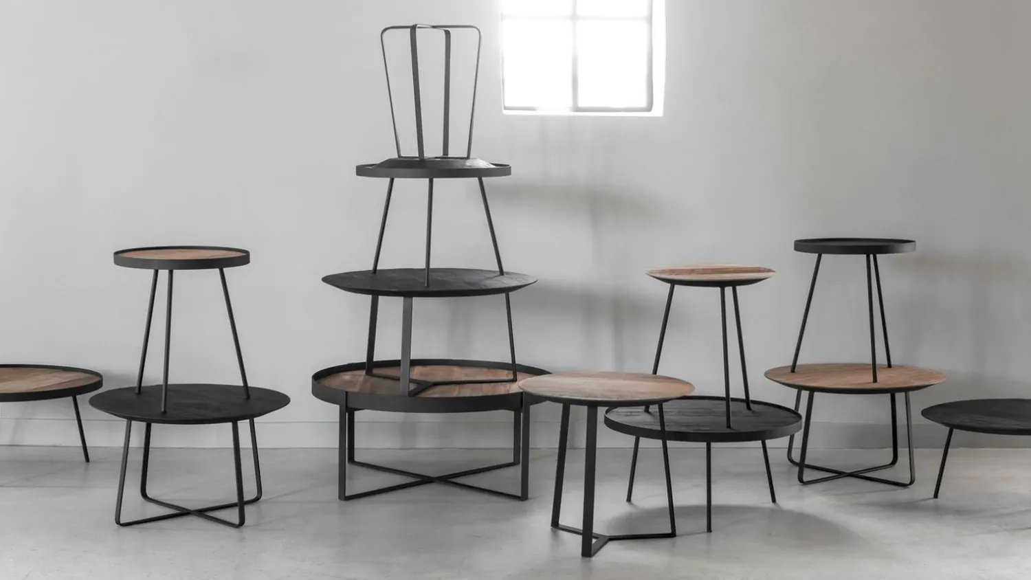 Houten Salontafels|Ronde Salontafels-DTP Home Neptunes S Salontafel Zwart