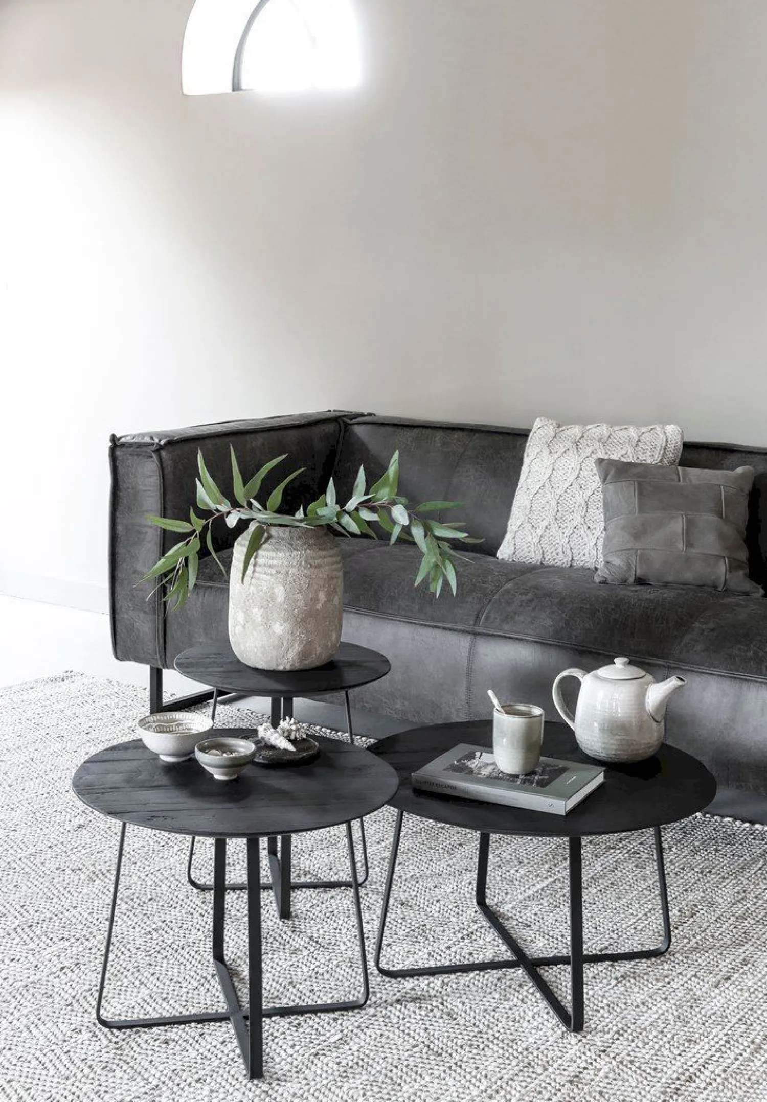 Houten Salontafels|Ronde Salontafels-DTP Home Neptunes S Salontafel Zwart
