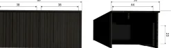 Opbergkasten|Opbergkasten-WOOOD New Gravure Opbergbank Black