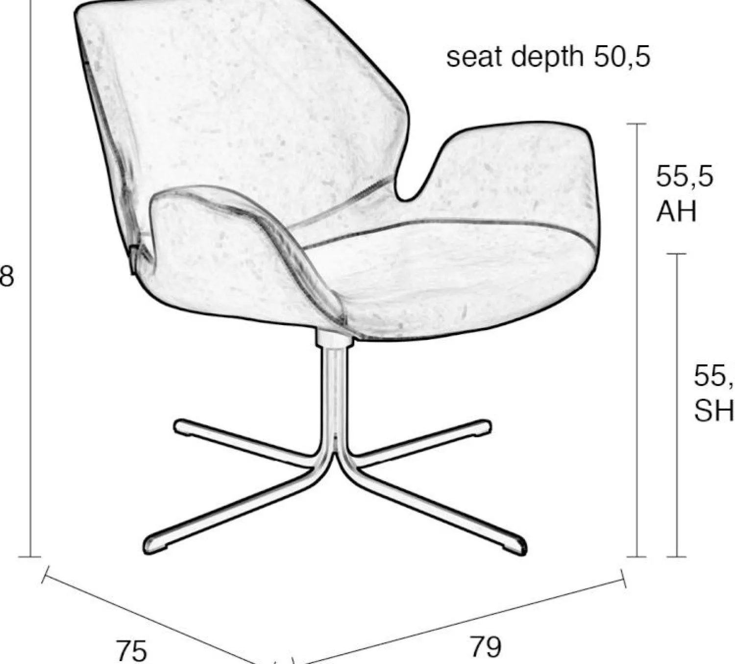 Draaifauteuils-Zuiver Nikki Fauteuil Brown