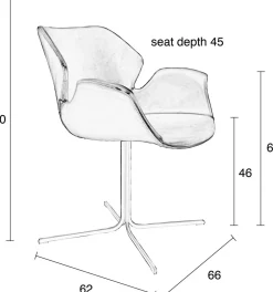 Eetkamerstoelen Met Armleuning-Zuiver Nikki (set van 2) Eetkamerstoel Brown