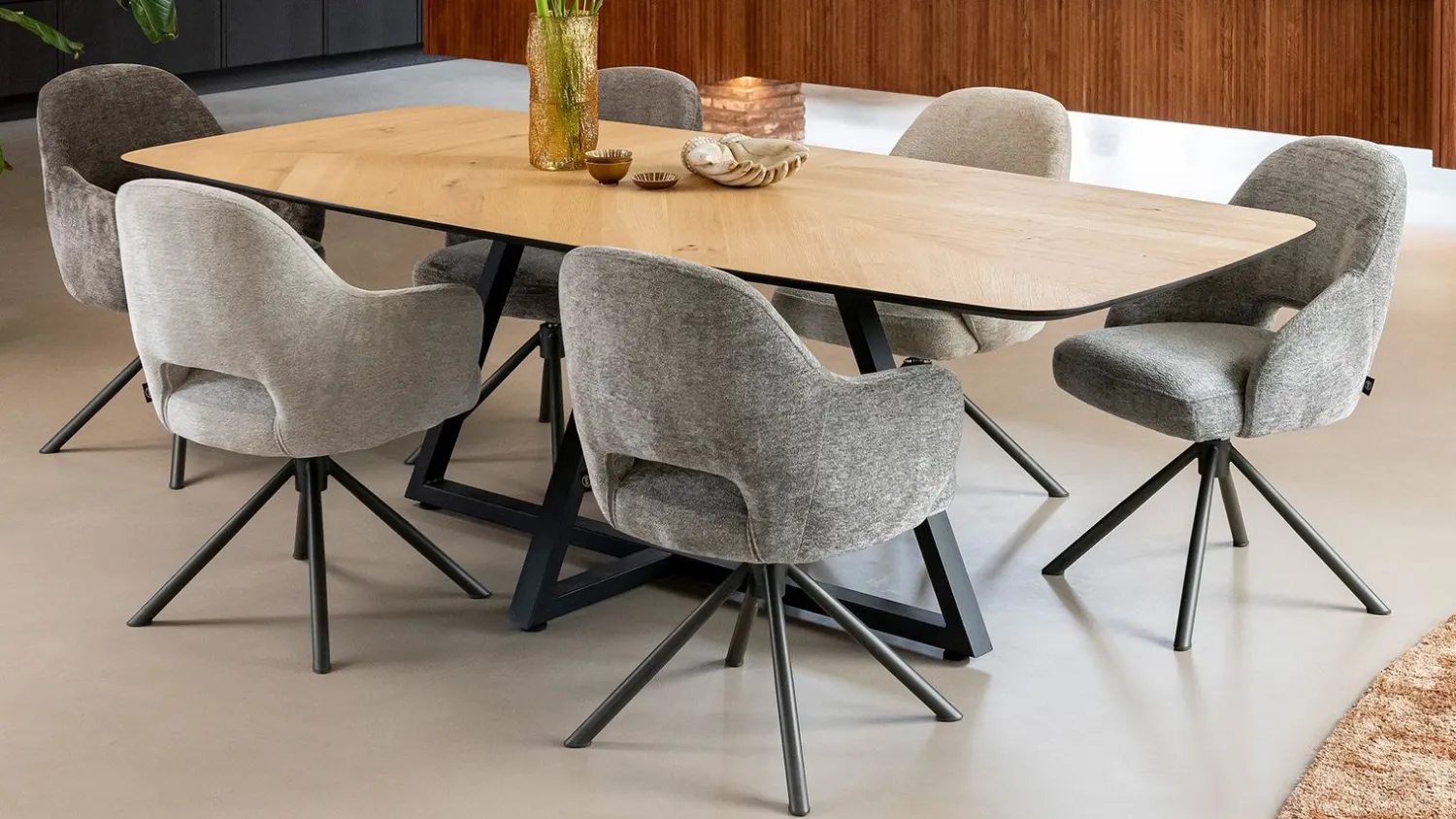 Eetkamerstoelen Met Armleuning-Henders en Hazel Nikolas Armstoel Kiezel
