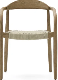 Tuinstoelen|Eetkamerstoelen Met Armleuning-Kave Home Nina Tuinstoel Naturel, Beige