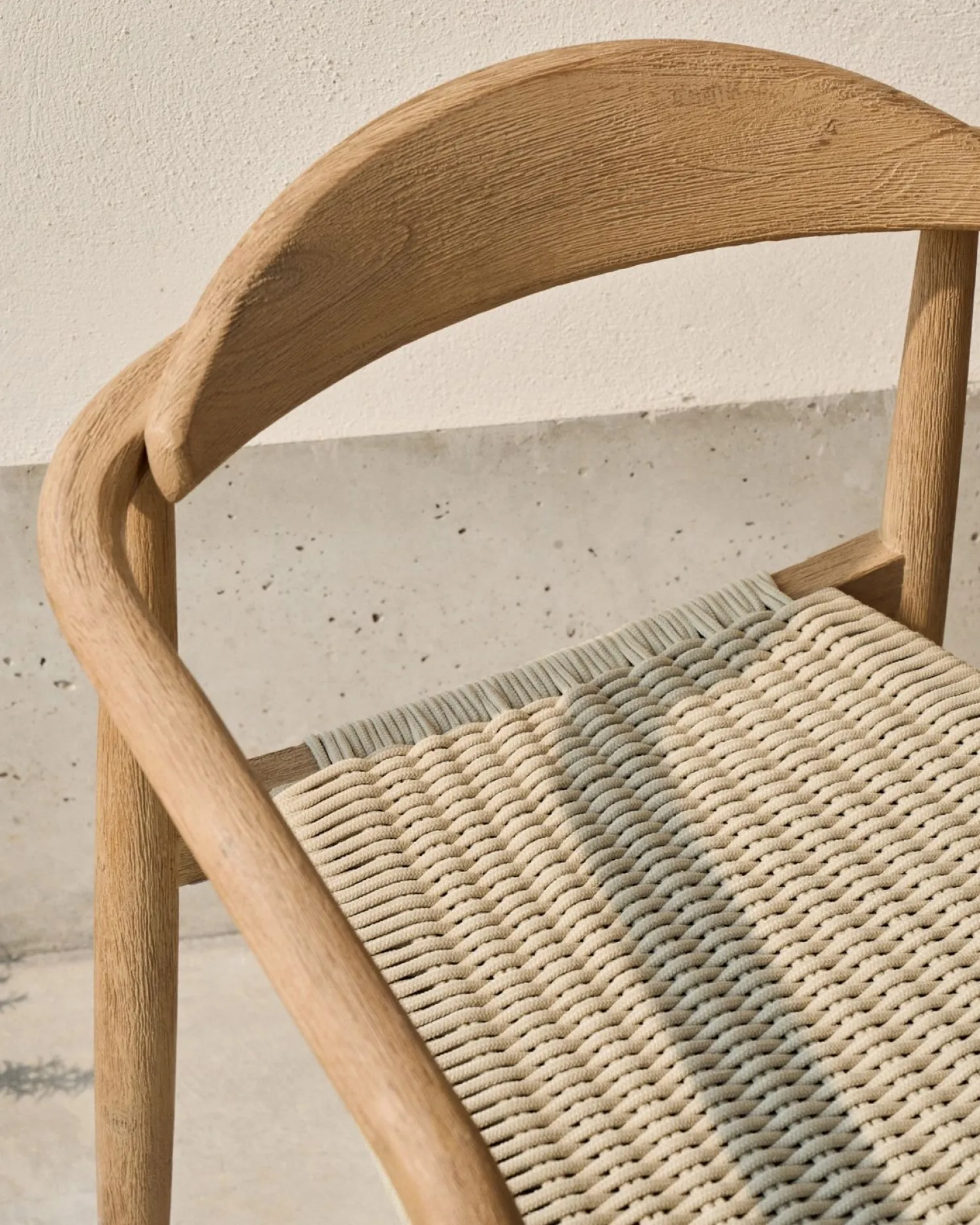 Tuinstoelen|Eetkamerstoelen Met Armleuning-Kave Home Nina Tuinstoel Naturel, Beige