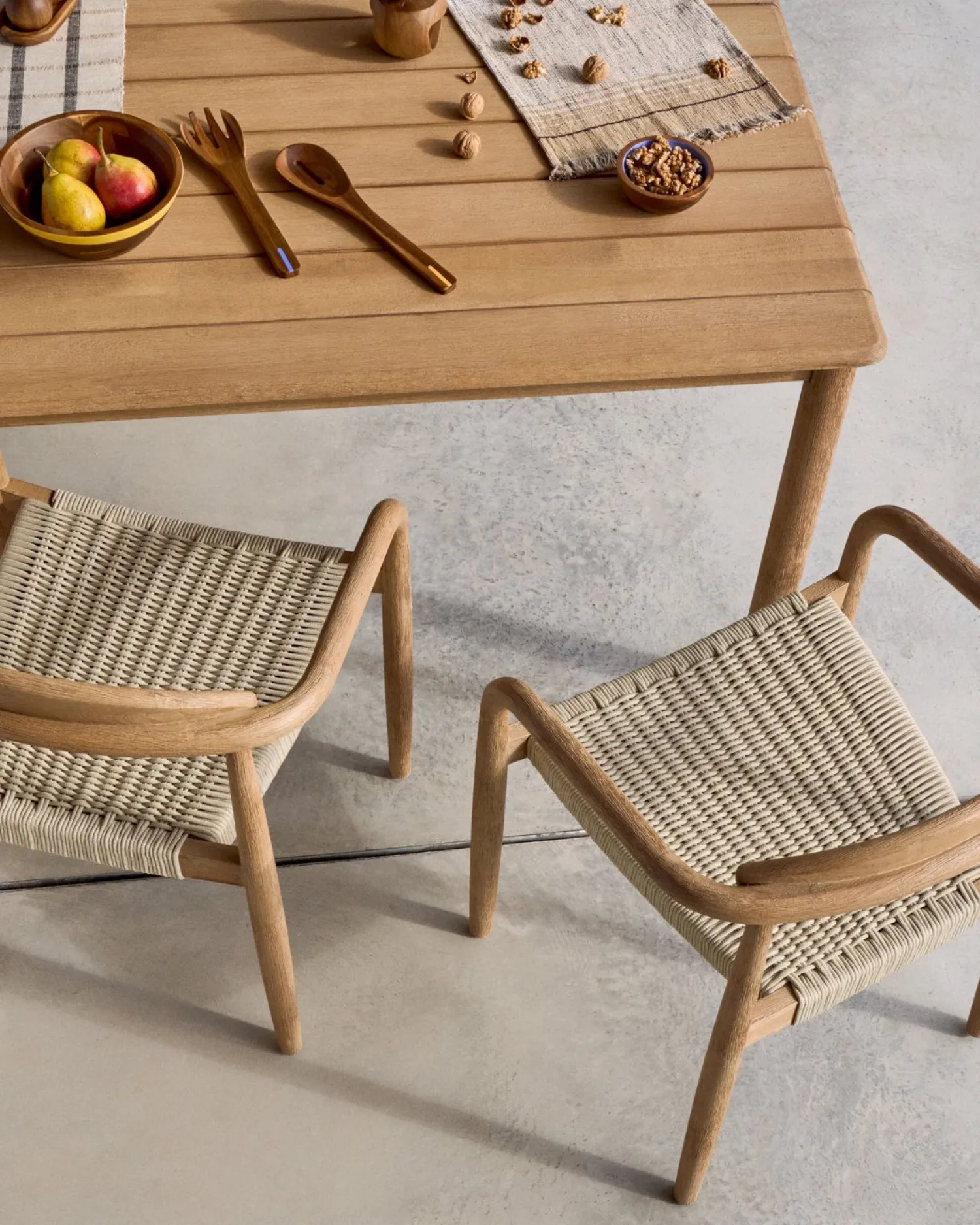 Tuinstoelen|Eetkamerstoelen Met Armleuning-Kave Home Nina Tuinstoel Naturel, Beige