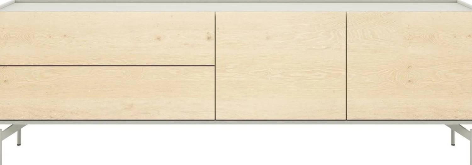 Tv-Meubels-XOOON Niora Lowboard Naturel, Silk Grey